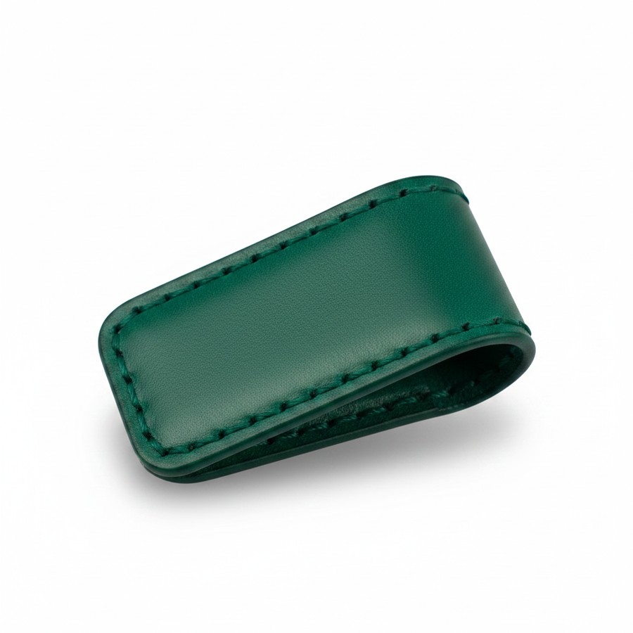 IZAKURA Leather Money Clip Green