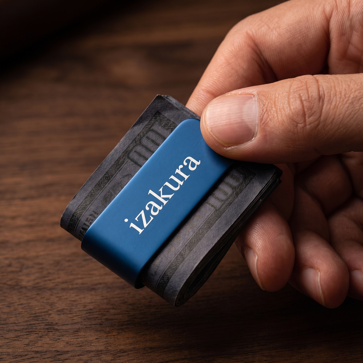 IZAKURA Money Clip blue