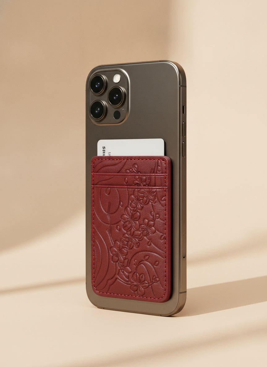IZAKURA MagSafe Card Holder cherry