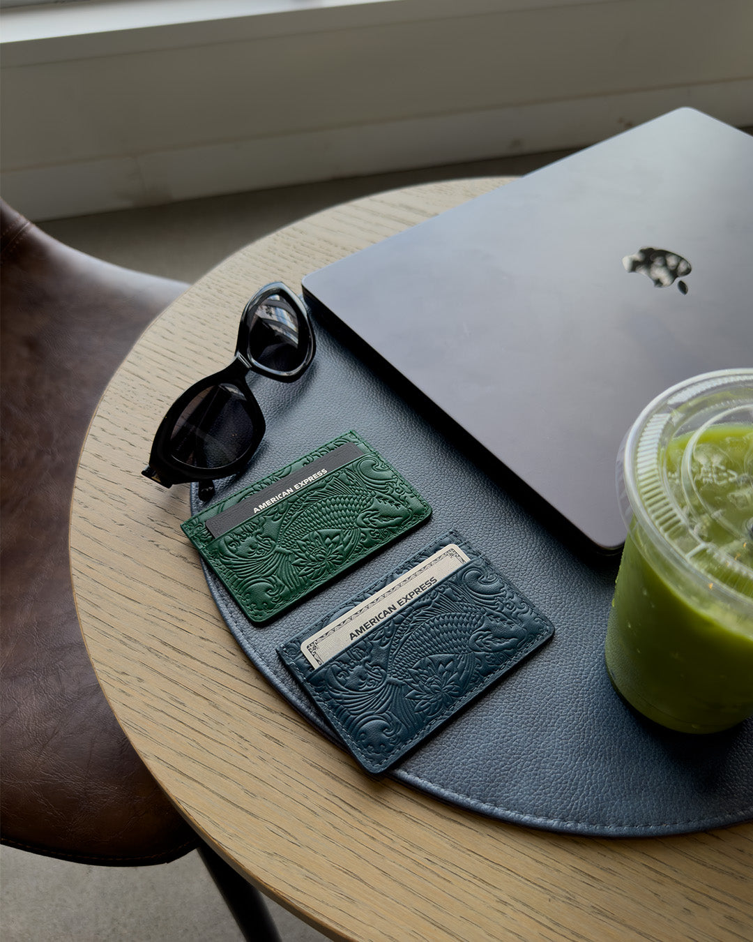 IZAKURA Card Holder Emerald Green